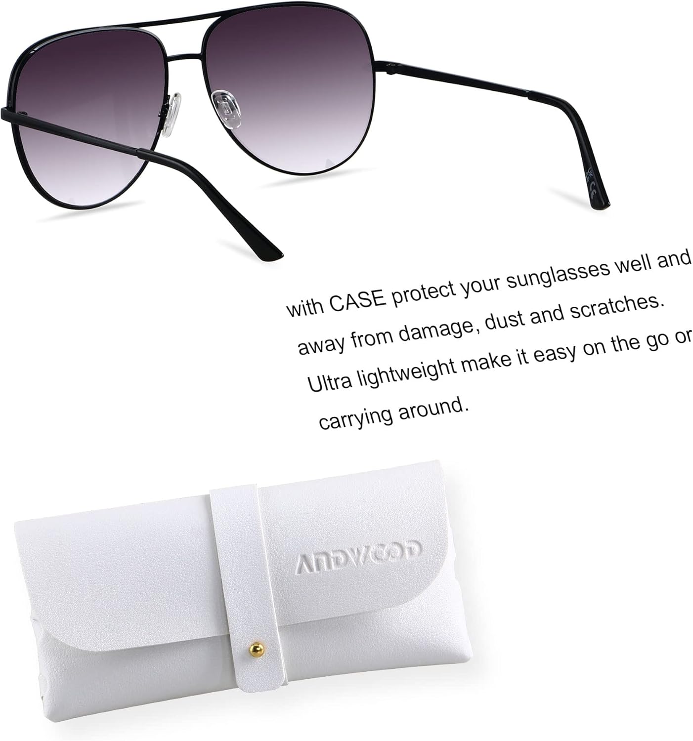 ANDWOOD Oversized Aviator Sunglasses for Women Men Big Large UV Protection Fashion Sun glasses - Image 2