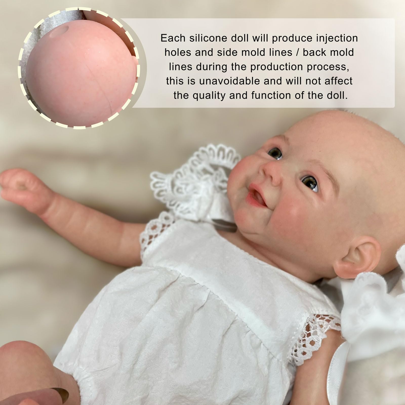 Gileutay 33cm Bambola in Silicone Pieno E Solido Ragazza Realistiche Bambole Prematuri Dipinti a Mano Che Sembrano Veri Neonati Giocattolo per Bambini