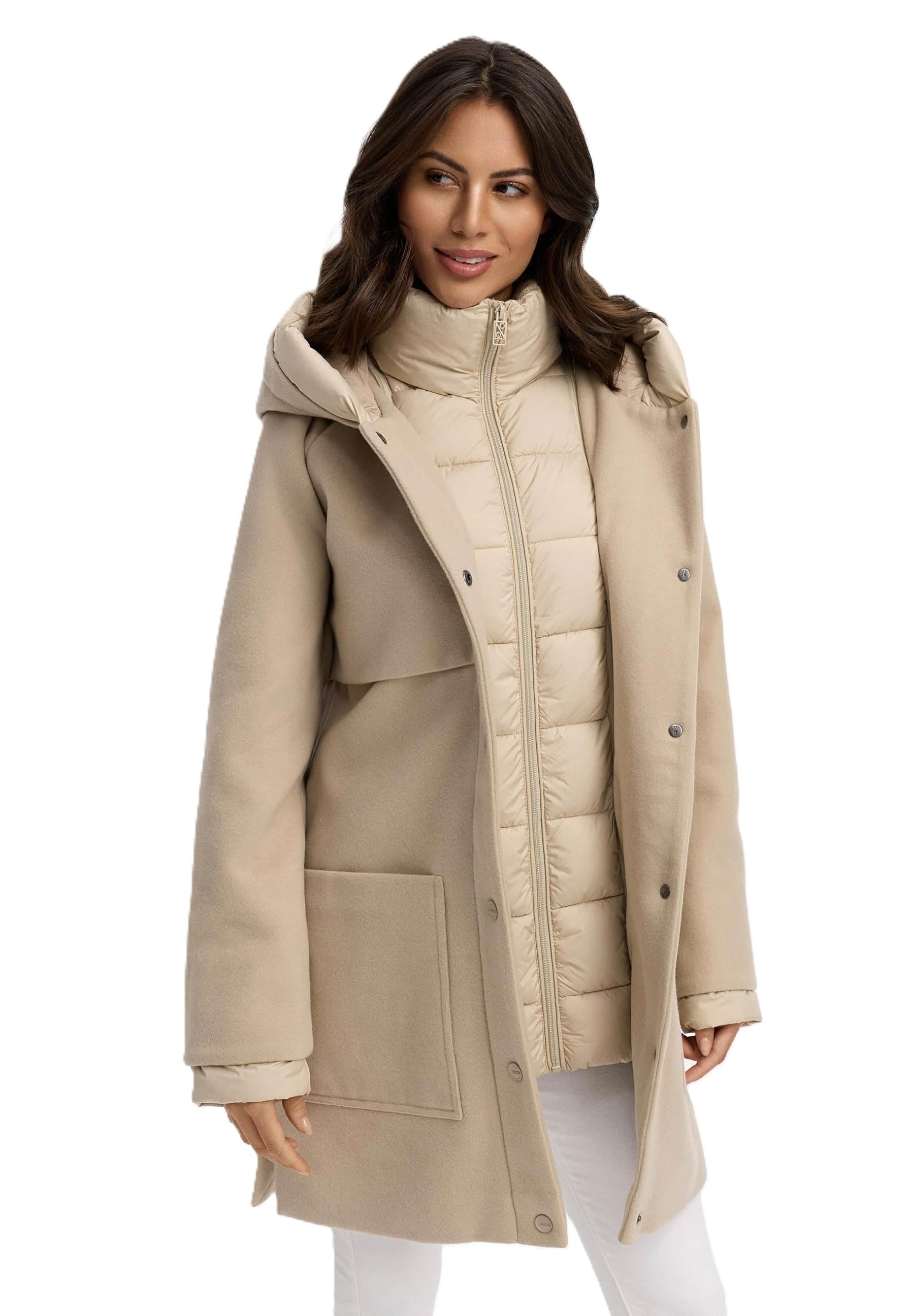 Navahoo Winterjas voor dames (S-3XL) - split, afneembare kraag, grote capuchon, lange jas, warme jas voor dames - N043, taupe-grijs, 3XL Navahoo Winterjas voor dames (S-3XL) - split, afneembare kraag, grote capuchon, lange jas, warme jas voor dames - N043, taupe-grijs, 3XL