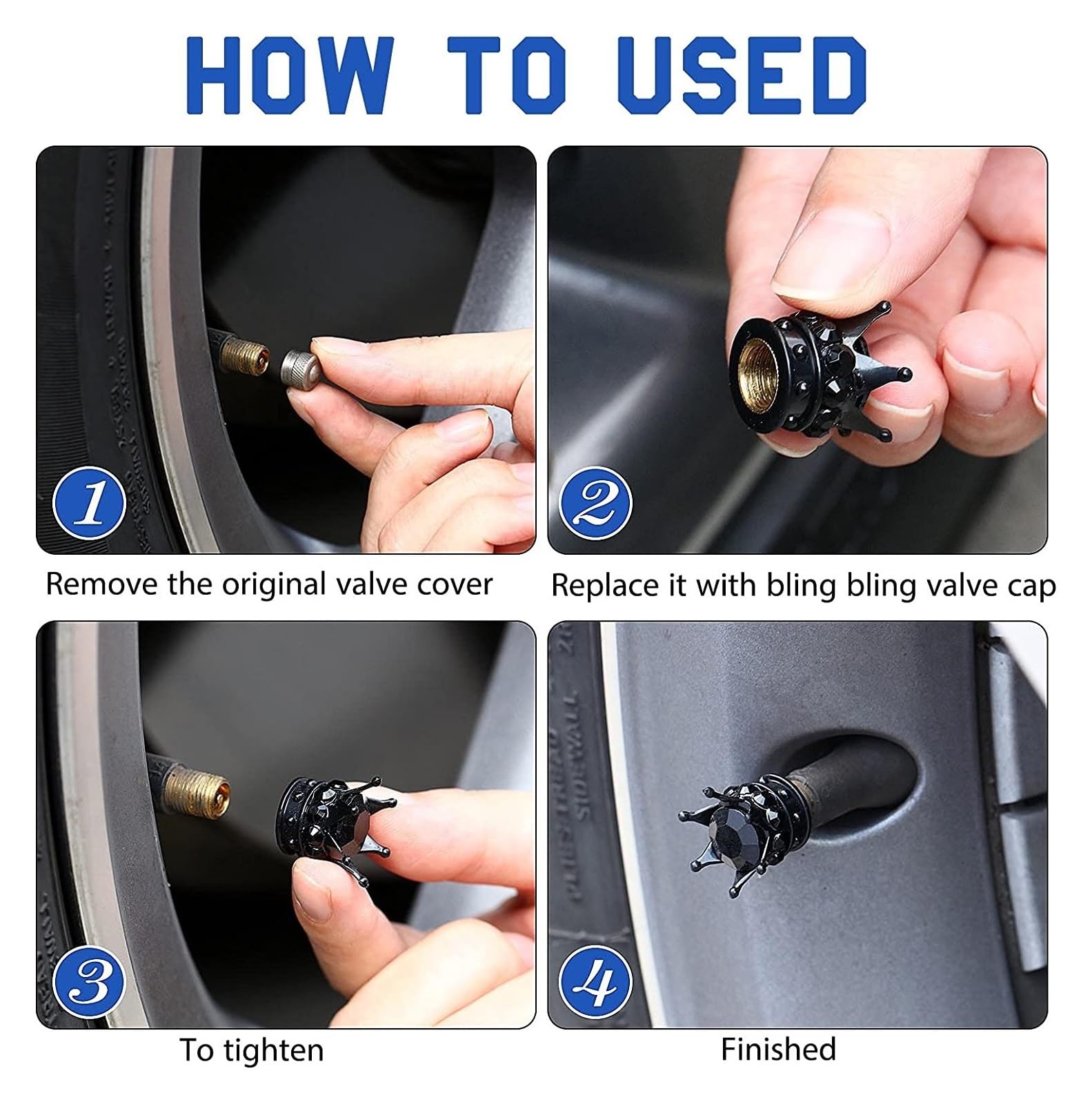 Soleebee 4 stuks Bling ventieldoppen, ventieldoppen, autoaccessoires, universeel, kristalventieldoppen, autodecoratie, accessoires voor auto, SUV, auto, motorfiets, fiets (roze Soleebee 4 stuks Bling ventieldoppen, ventieldoppen, autoaccessoires, universeel, kristalventieldoppen, autodecoratie, accessoires voor auto, SUV, auto, motorfiets, fiets (roze