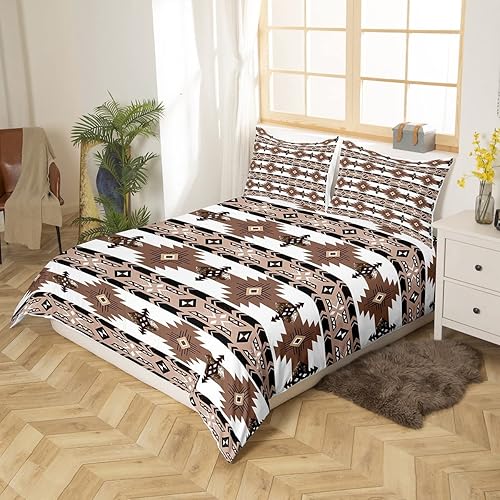 Miniatura 2 de Juego de ropa de cama bohemio occidental, tamaño Queen, funda de edredón azteca, funda de edredón étnica con flecha tribal, decoración de cama