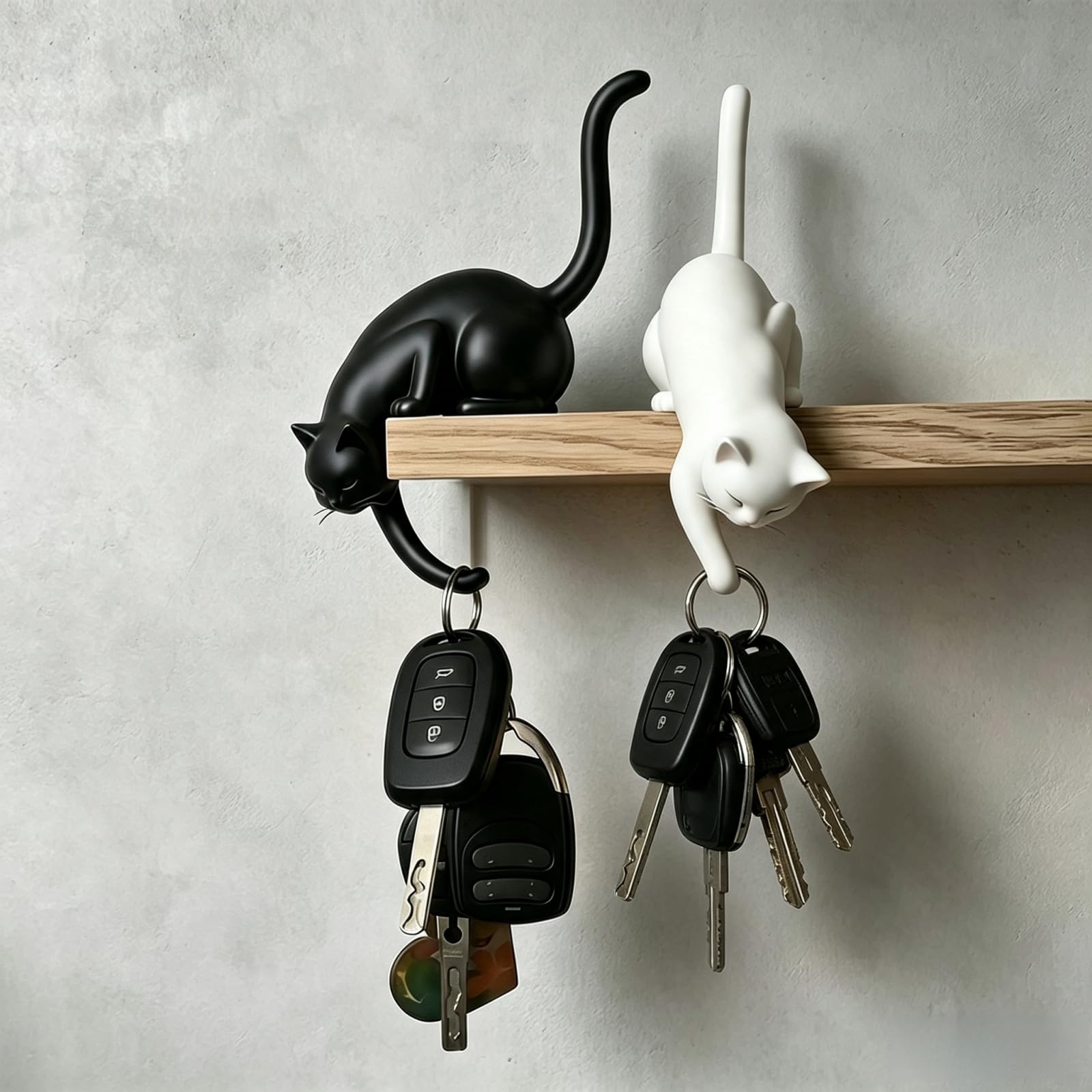 Resin Cat Bookshelf Lantern LED Night Light Warm White Hanging Lamp (G) â image 1