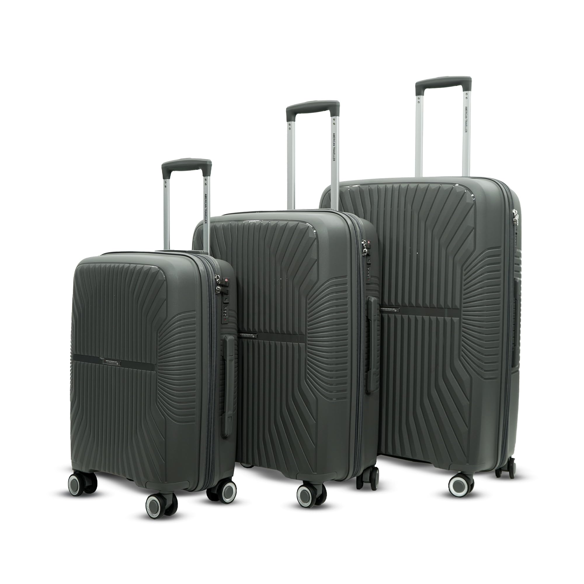 Tourispro Trolley bag for travel Set of 3 |Suitcase for Travel |Leightweight Large Luggage traveling bag big size| Polypropylene(Pp) bags with Expandable 8 wheels (3, Charcoal Grey)-image-47
