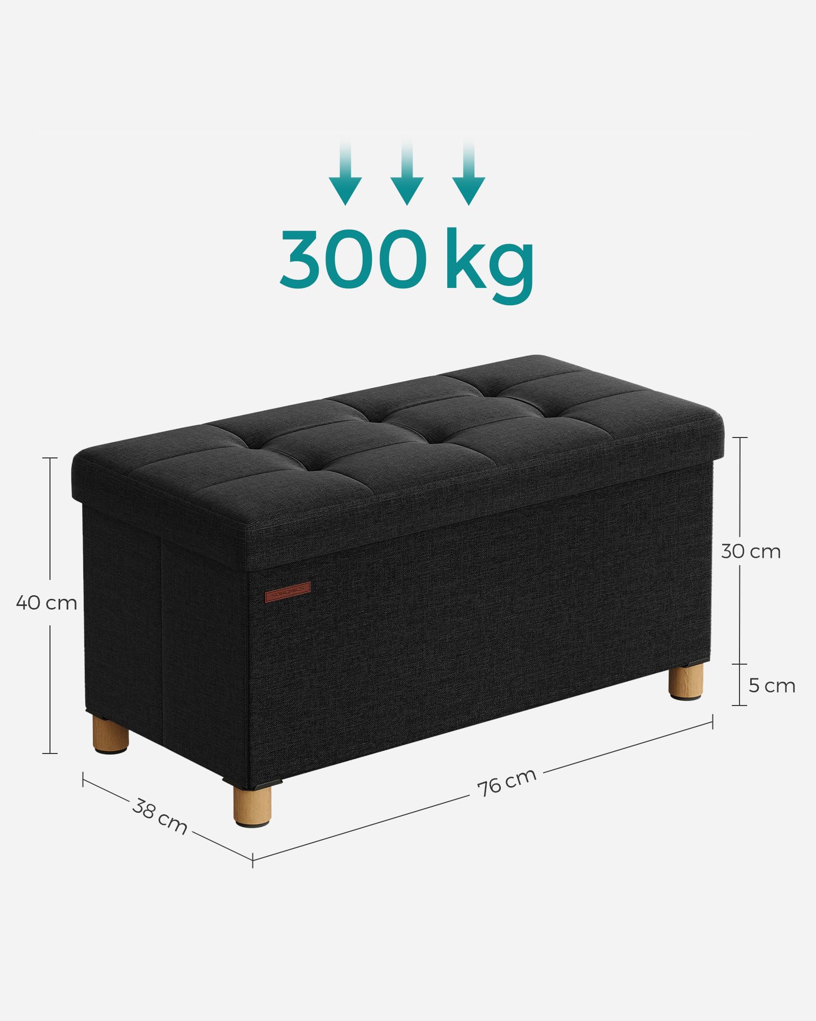 SONGMICS Opbergkruk, kleine opvouwbare poef, 38 x 38 x 40 cm, kubusvormige voetensteun met opslag, belastbaar tot 300 kg, voor woonkamer, slaapkamer, slaapzaal, crèmewit LSF014W11 SONGMICS Opbergkruk, kleine opvouwbare poef, 38 x 38 x 40 cm, kubusvormige voetensteun met opslag, belastbaar tot 300 kg, voor woonkamer, slaapkamer, slaapzaal, crèmewit LSF014W11