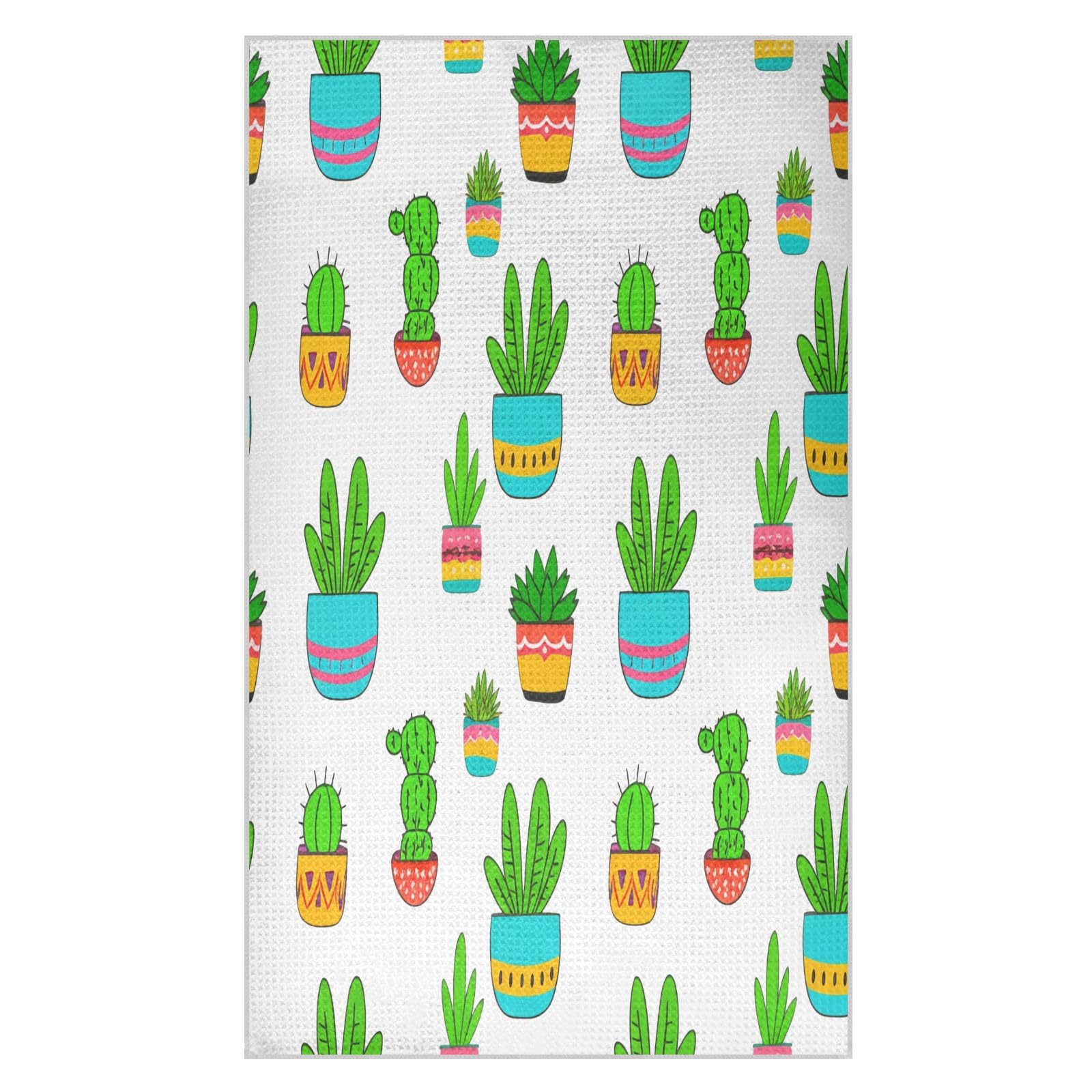 BURSTDDY Cactus Kitchen Towels,Absorbent Dish Towels 2 Pack