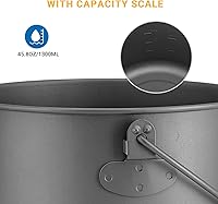 Vista 4 de COOK'N'ESCAPE Utensilios de cocina de titanio para acampar, kit de desorden de cantina, comedor de camping con olla y sartén, utensilios de cocina