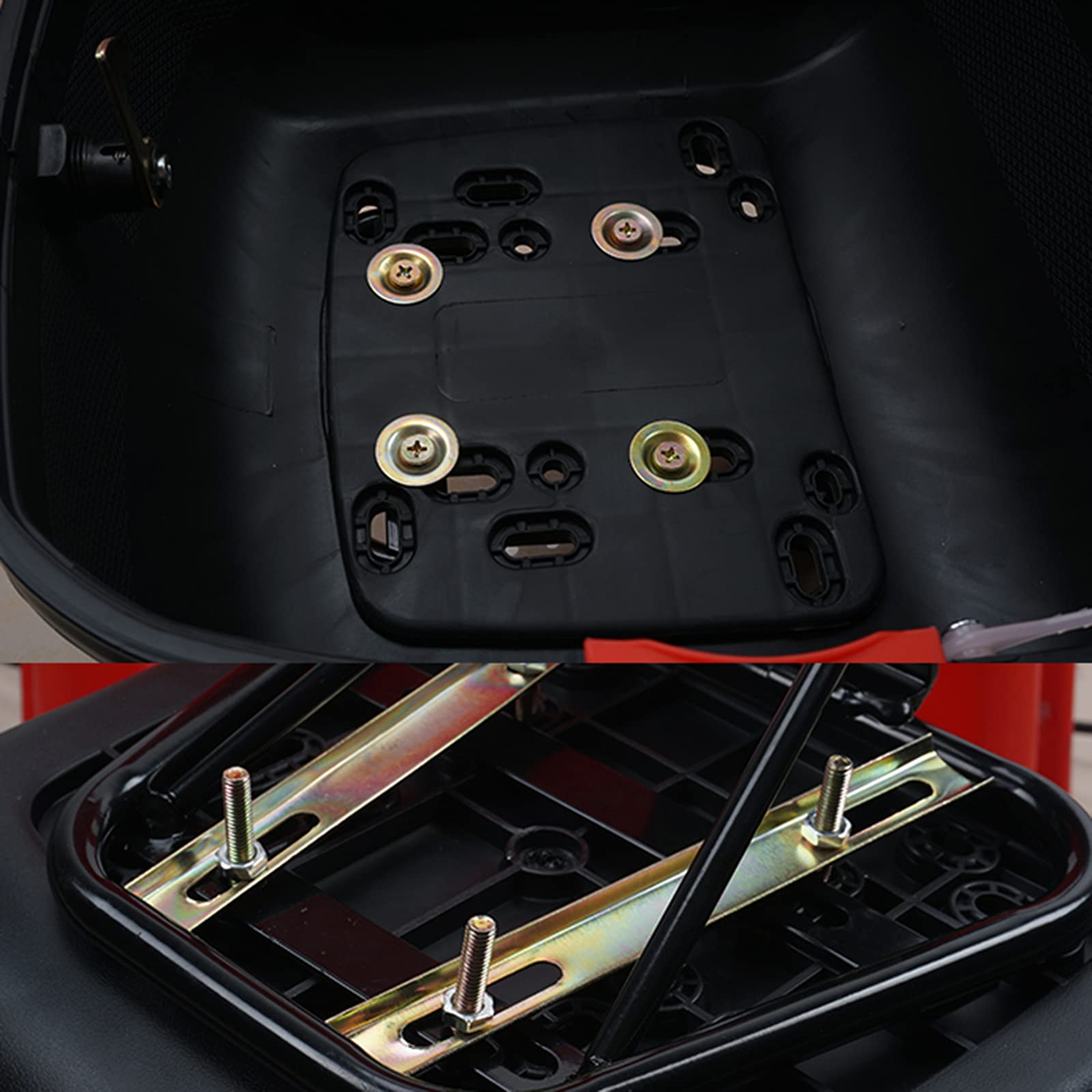 Bauletto Moto,Bauletto per Moto Universale,Baule per Moto, Utilizzati per Qualsiasi Motocicletta con Telaio, Auto Elettrica ECC., Chiave con Due Serrature di Sicurezza,Nero