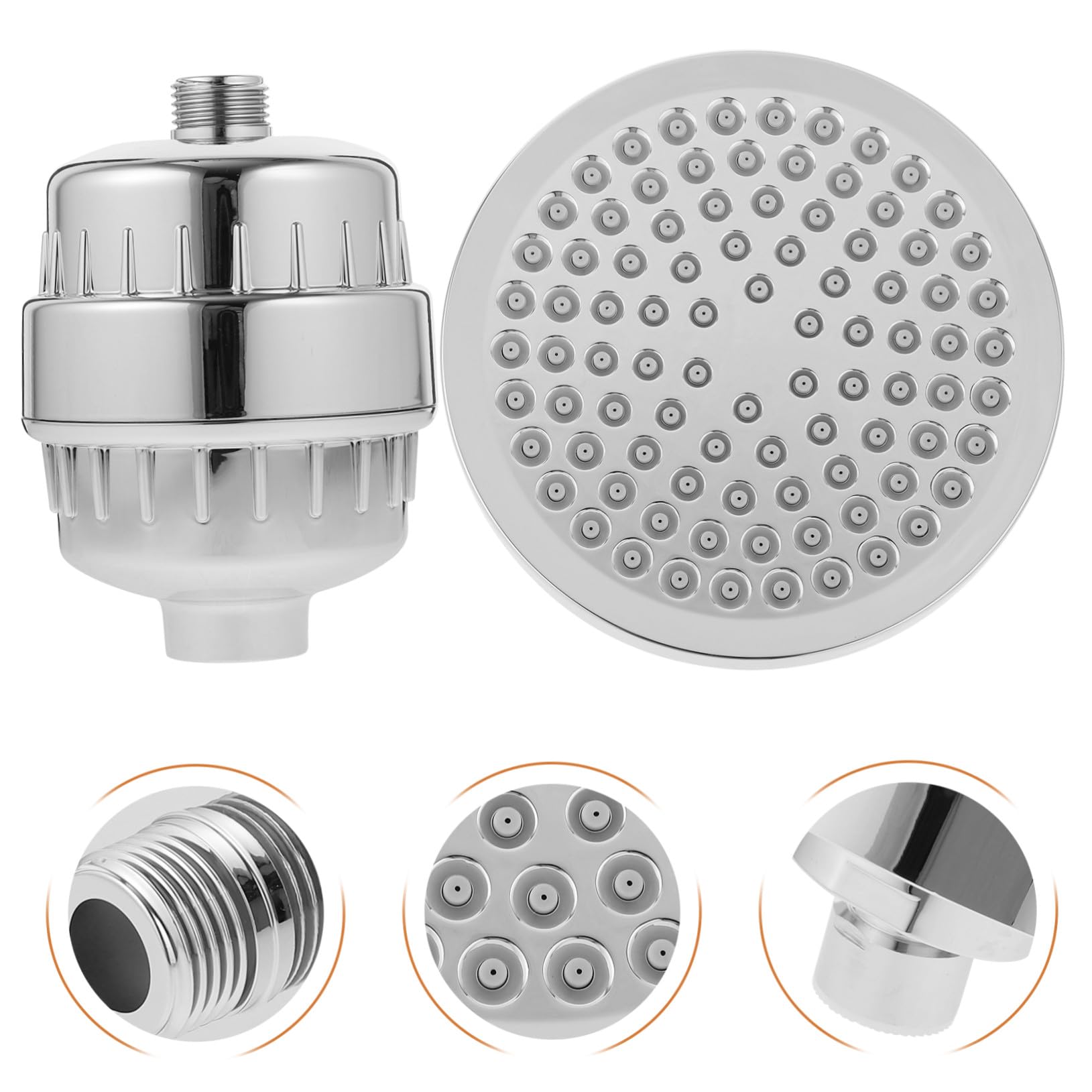 VICASKY Duschkopf mit Filter für Hartes Wasser -drehung Wasserenthärter Sparsamer Wasserfluss Stabiler Kugelgelenk-design