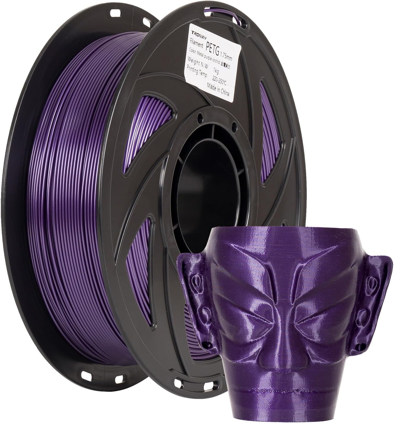 TRONXY PETG Filament 1.75mm,Metal-Purple-Orchid 3D Printer Filament Accuracy +/- 0.05mm, 1KG Spool (2.2 LBS) for 3D Printers