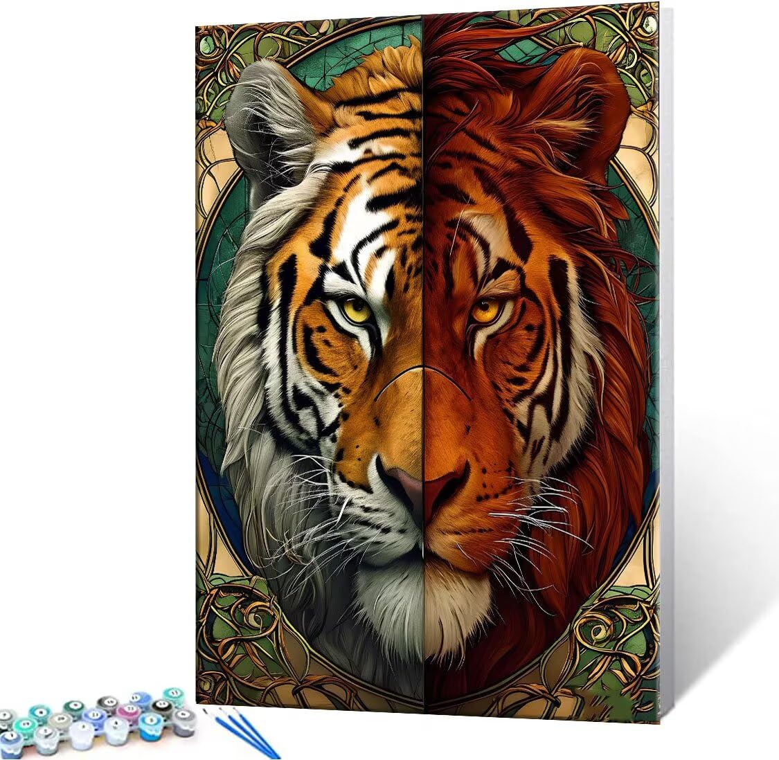 Malen nach Zahlen Kinder ab 7 8 9 10 Jahre, Tiger Malen nach Zahlen Erwachsene Jugendliche Malen-Nach-Zahlen Kinder Teenager Kreatives für Mädchen Geschenkideen Malen nach Zahlen 100x130 cm z-300
