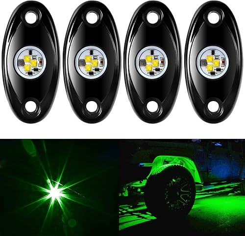 Lámpara de LED de 4 unidades Rock de Amak, para brillo en los bajos del vehículo, a prueba de agua, para Jeep, ATV, SUV, camión todo terreno, barco, disponible en Yaxa Peru
