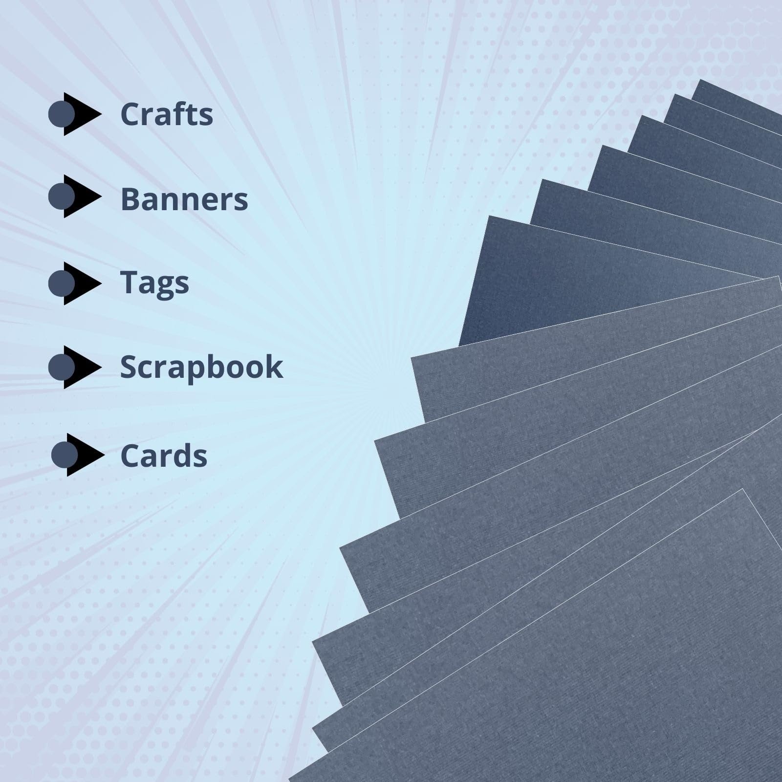 ASENME Multipack Cardboard, A3 Size - 8 Units Textured Cardboard (Navy Blue, A3/8Units) - Image 4