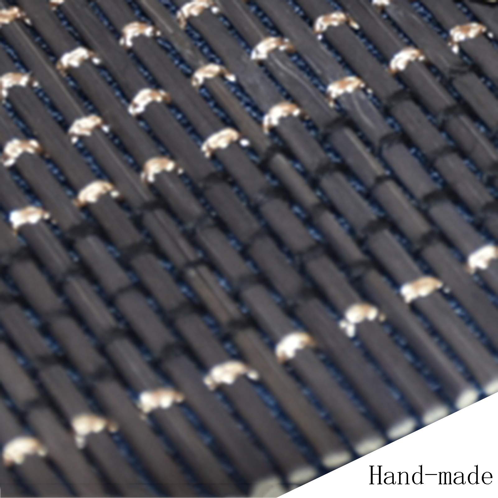Caminos de Mesa de bambú de Estilo japonés, manteles Individuales para mesas de Comedor largas, tapetes de Comedor Lavables y duraderos, Regalo de Acción de Gracias, Negro clásico