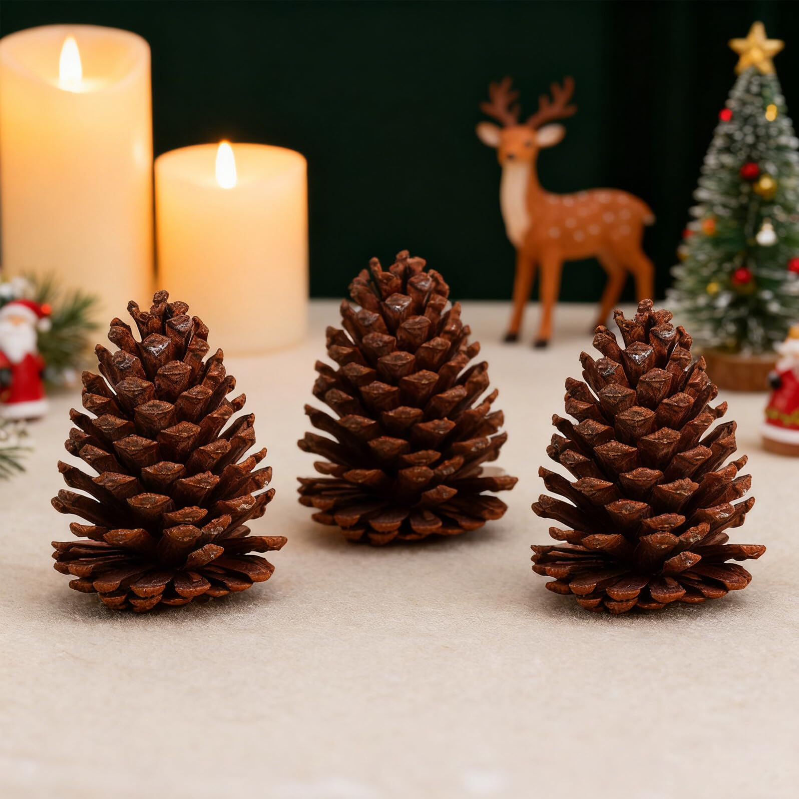 Abaodam 6 Stück Braune Tannenzapfen zur Weihnachtsdekoration aus Synthetischem Material für Selbstgemacht Basteln und Festliche Dekoration zu Hause oder Büro