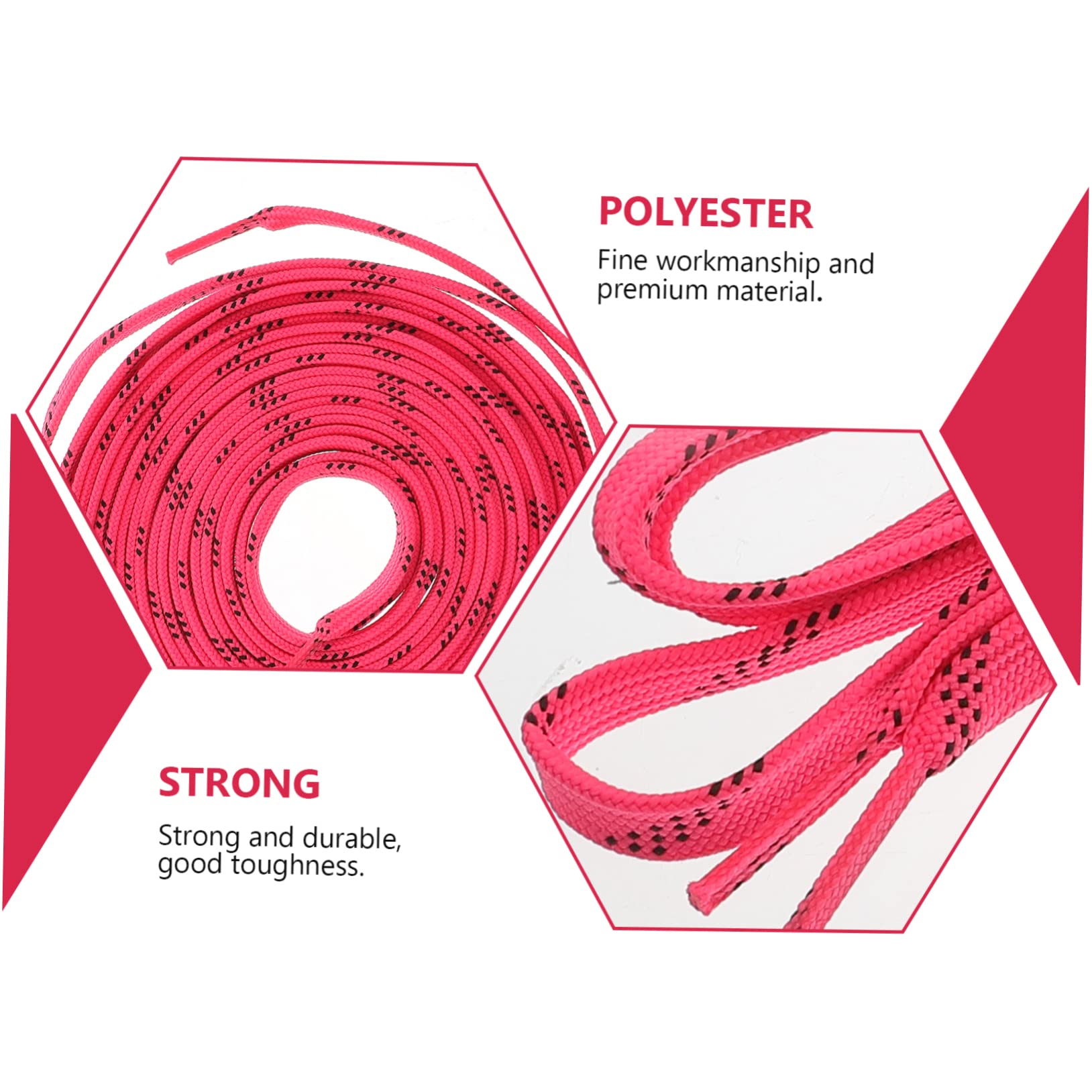 GLSTOY 1 Pair Polyester Shoelaces for Ice Skates Neon Pink Roller Skates Laces Wide Shoelaces for Skating Shoes