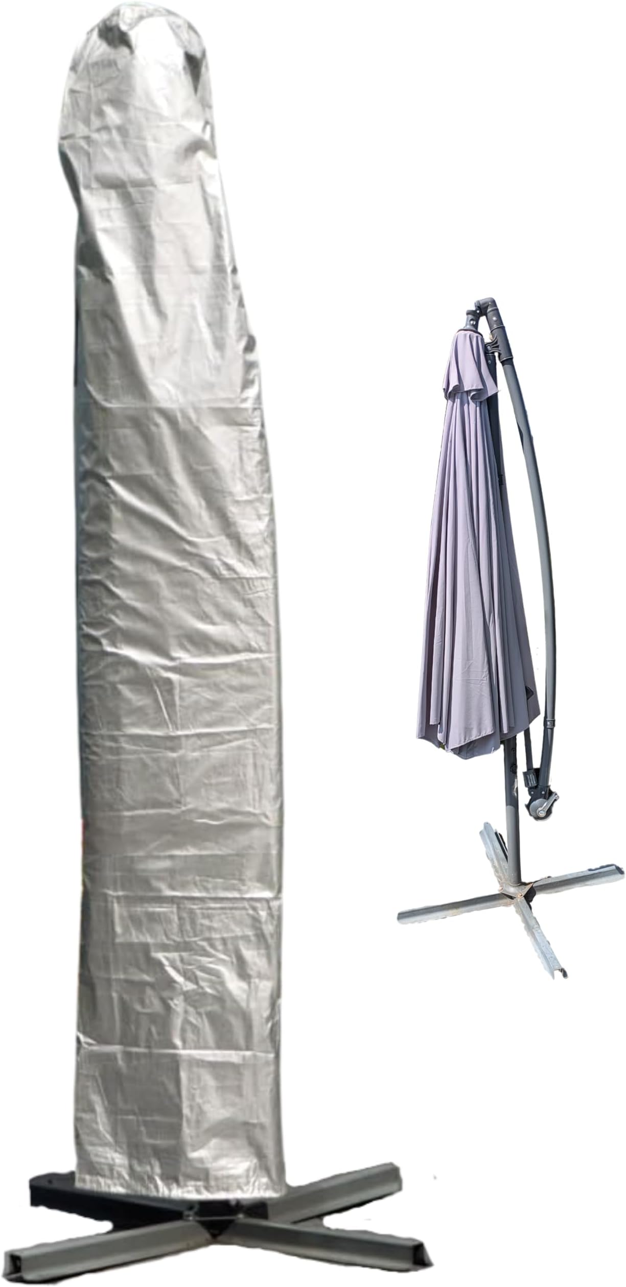 Cantilever Parasol Cover Waterproof Banana Umbrella 200cm Breathable Heavy Duty Garden Offset Parasol with Drawstring by Speedwellstar