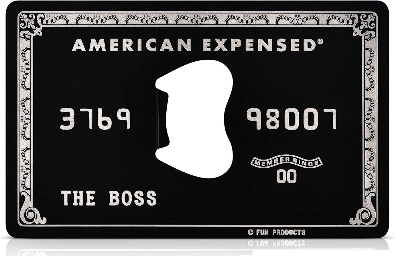 Fun Products Stainless Steel American Expensed Black Credit Card Bottle Opener [2 pack] - The Perfect Wallet-Sized Gift for Birthdays, Bachelor Parties and Beer Festivals