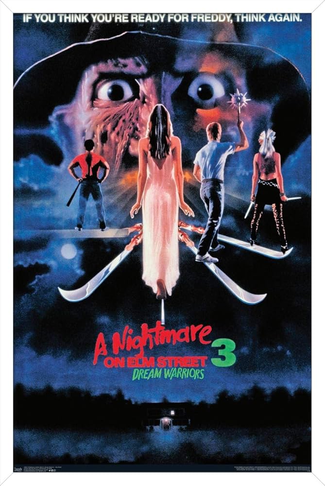 Trends International A Nightmare on Elm Street 3: Dream Warriors - One Sheet Wall Poster, 14.725" x 22.375", White Framed Version