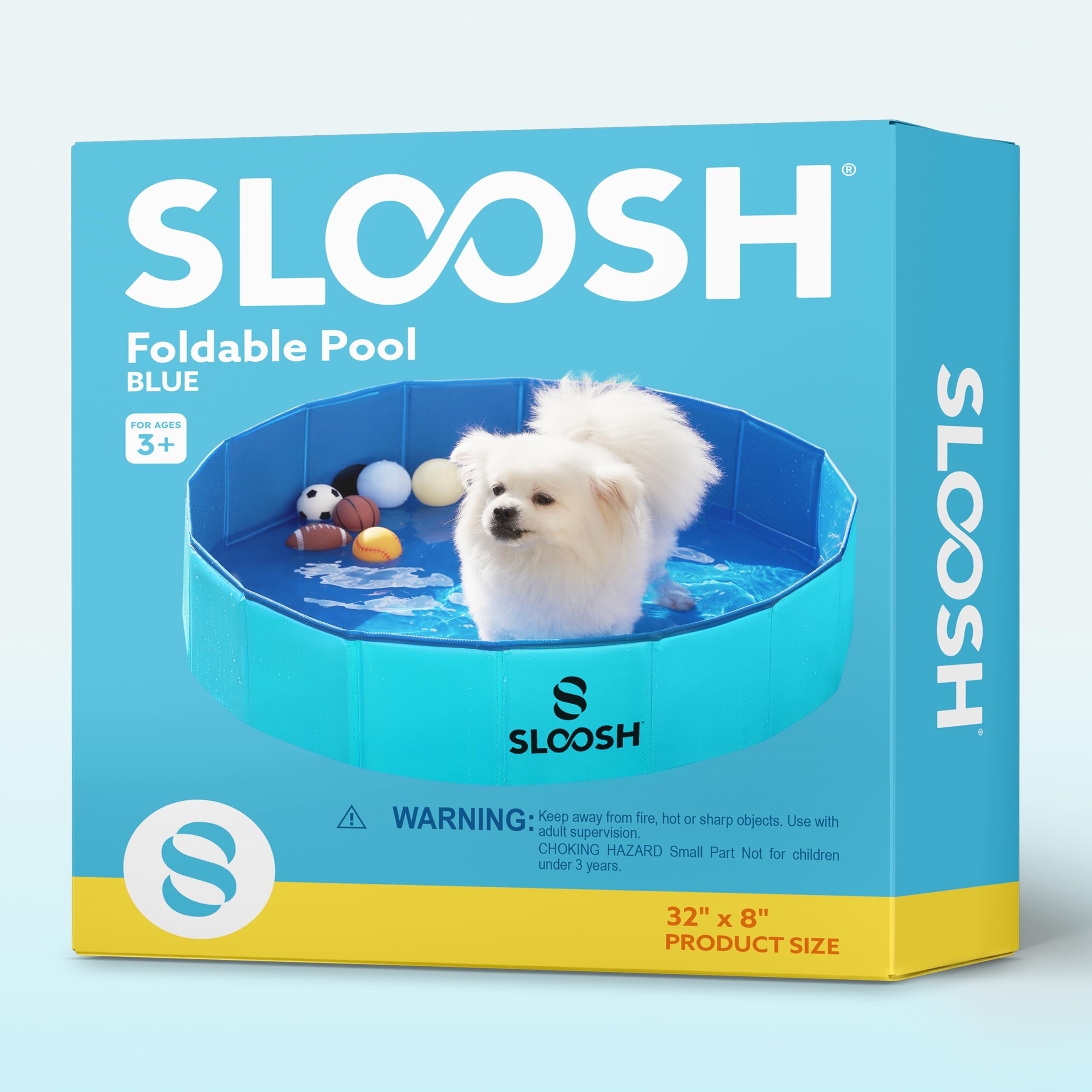 Sloosh Baignoire pliable pour chien – Piscine pliable pour chien – Piscine pour enfants – 81,3 x 20,3 cm (bleu)