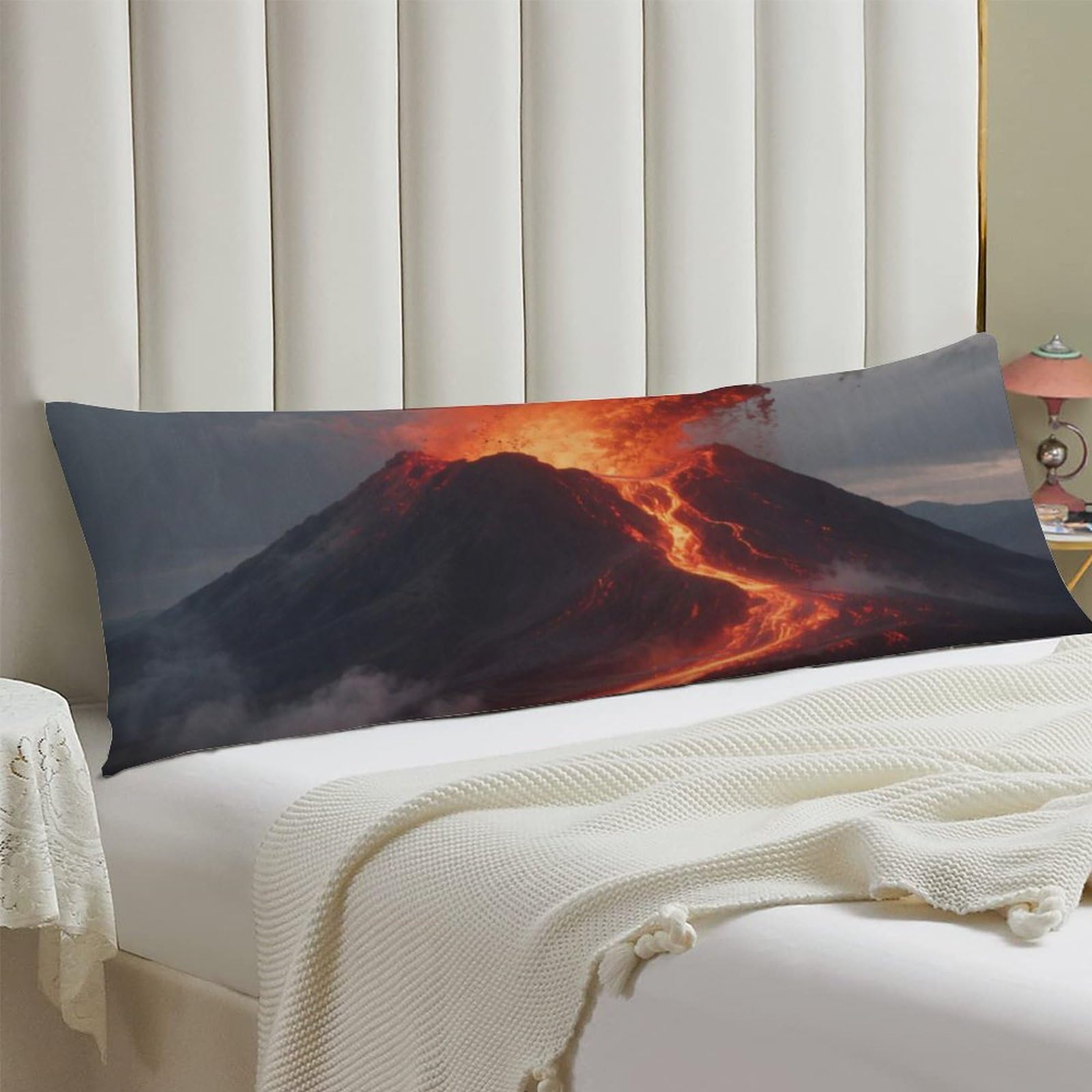 Body Pillow Cover 20x54 Long Pillow Case with Invisible Zipper Breathable Microfiber Volcano Pillowcase Soft Cozy Protector for Bedroom Couch Sofa Bed Home Decor All Seasons