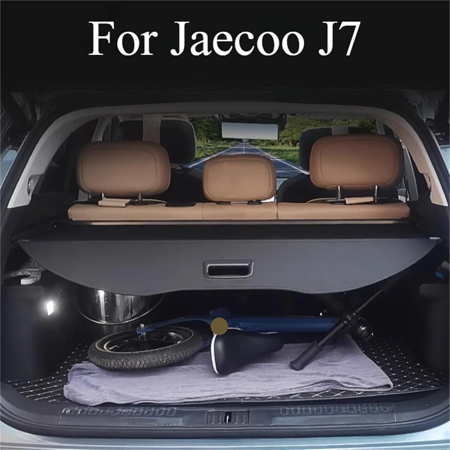 for Jaecoo J7 Trunk Cover Curtain Tail Box Storage Baffle Auto Supplies Interior Modification Body Kits Accessories(Canvas)