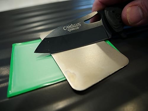 Miniatura 6 de DMT (Diamond Machining Technology) D3E - Afilador de cuchillos de 3 pulgadas de diámetro, grano extrafino, tamaño de tarjeta de crédito, tamaño