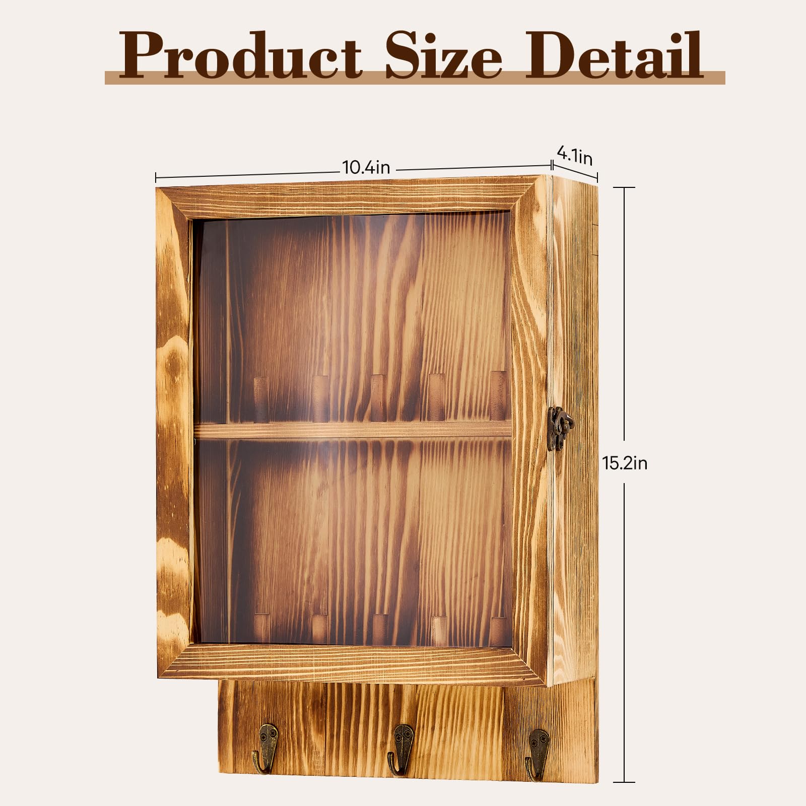 Duck Call Display Rack con 10 slot e 3 ganci per cordino, attrezzatura da caccia con anatra con porta in acrilico trasparente, organizer da parete in legno, per uomini e collezionisti