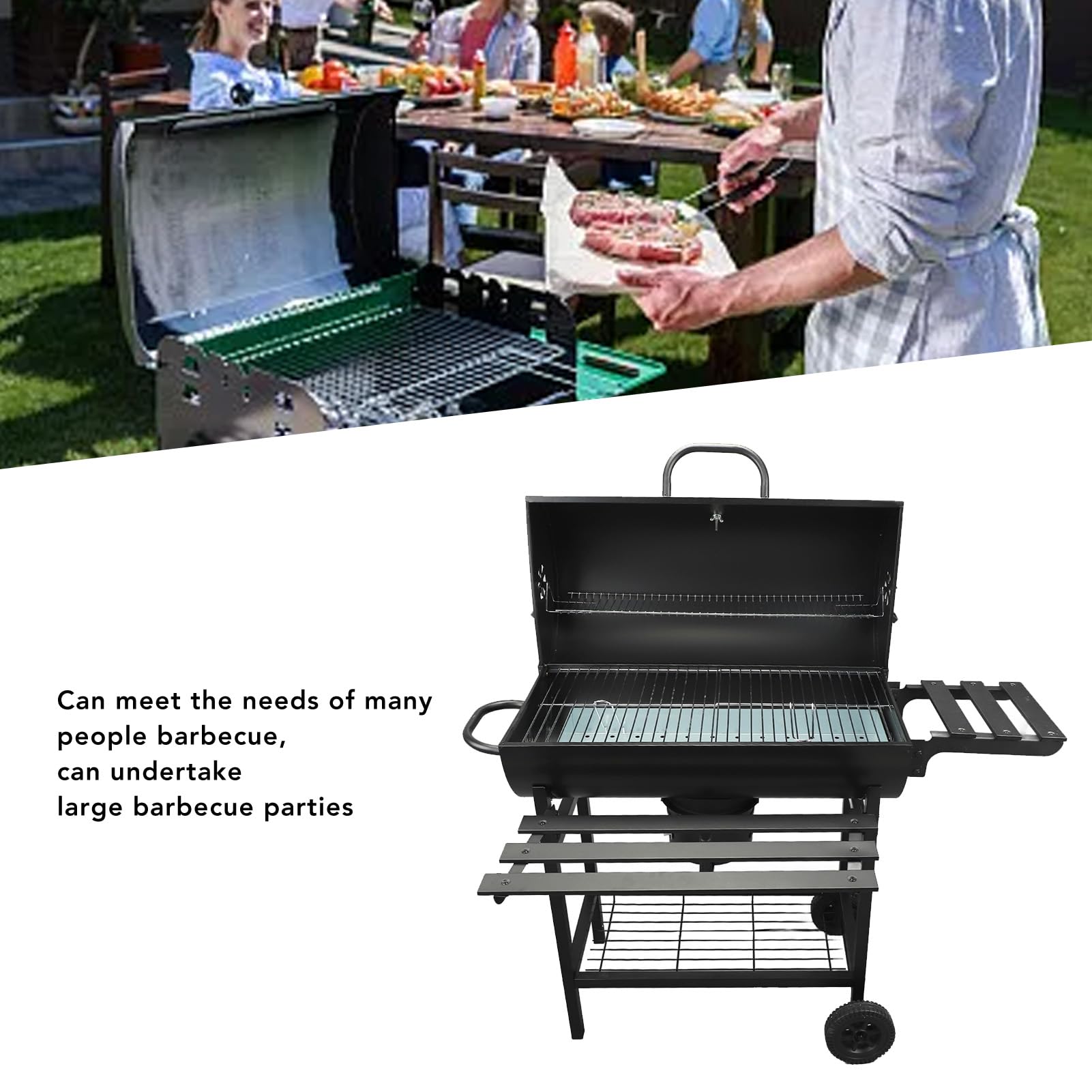 Grill na świeżym powietrzu Wielofunkcyjna kuchenka do grillowania ze stali stopowej Ogród Camping Przenośny grill węglowy