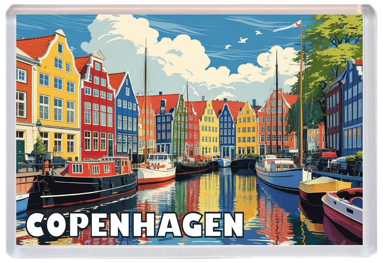 Baked Bean Store Multicolor Copenhagen - Jumbo Artistic Fridge Magnet 96 X 67Mm