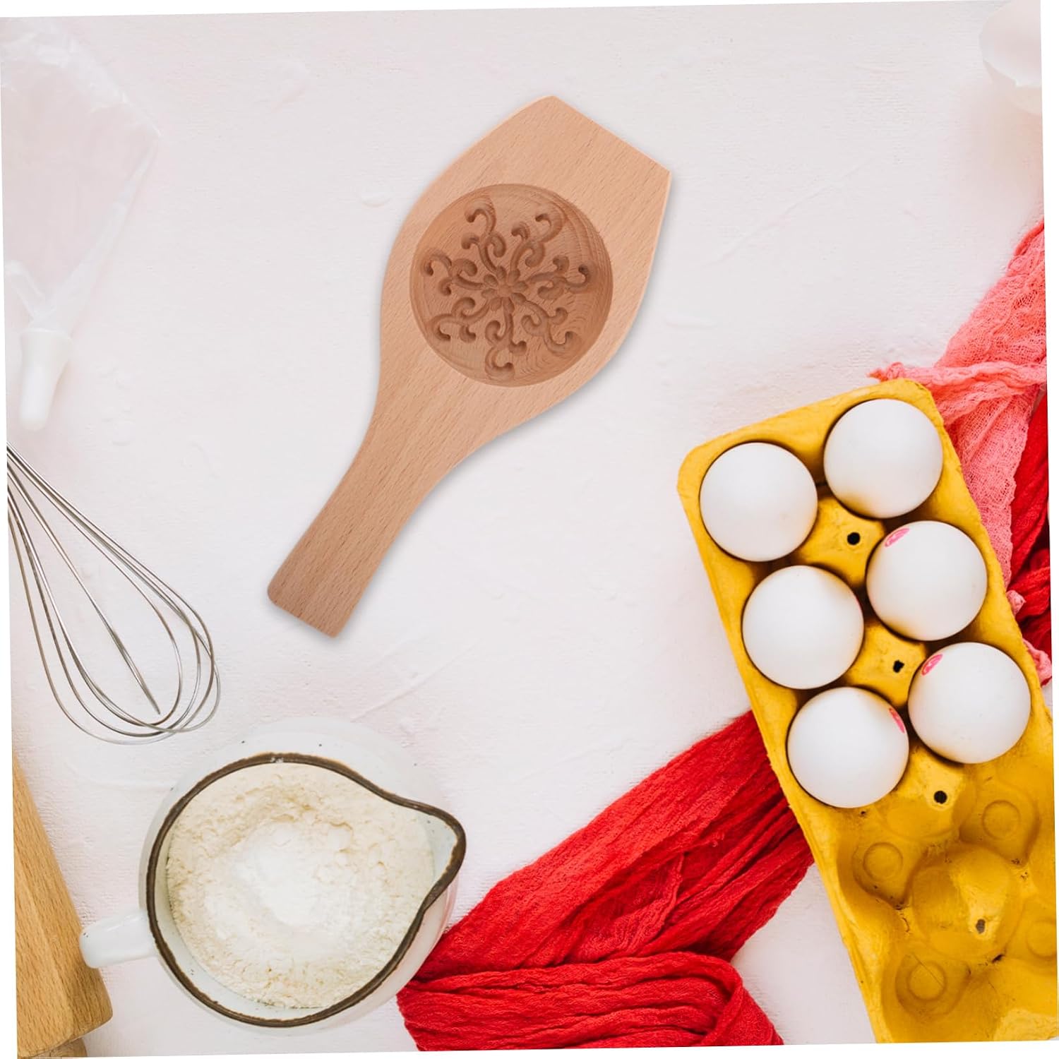 Wood Flower Cookie Stamp Mold for Pastries and Traditional Sweets