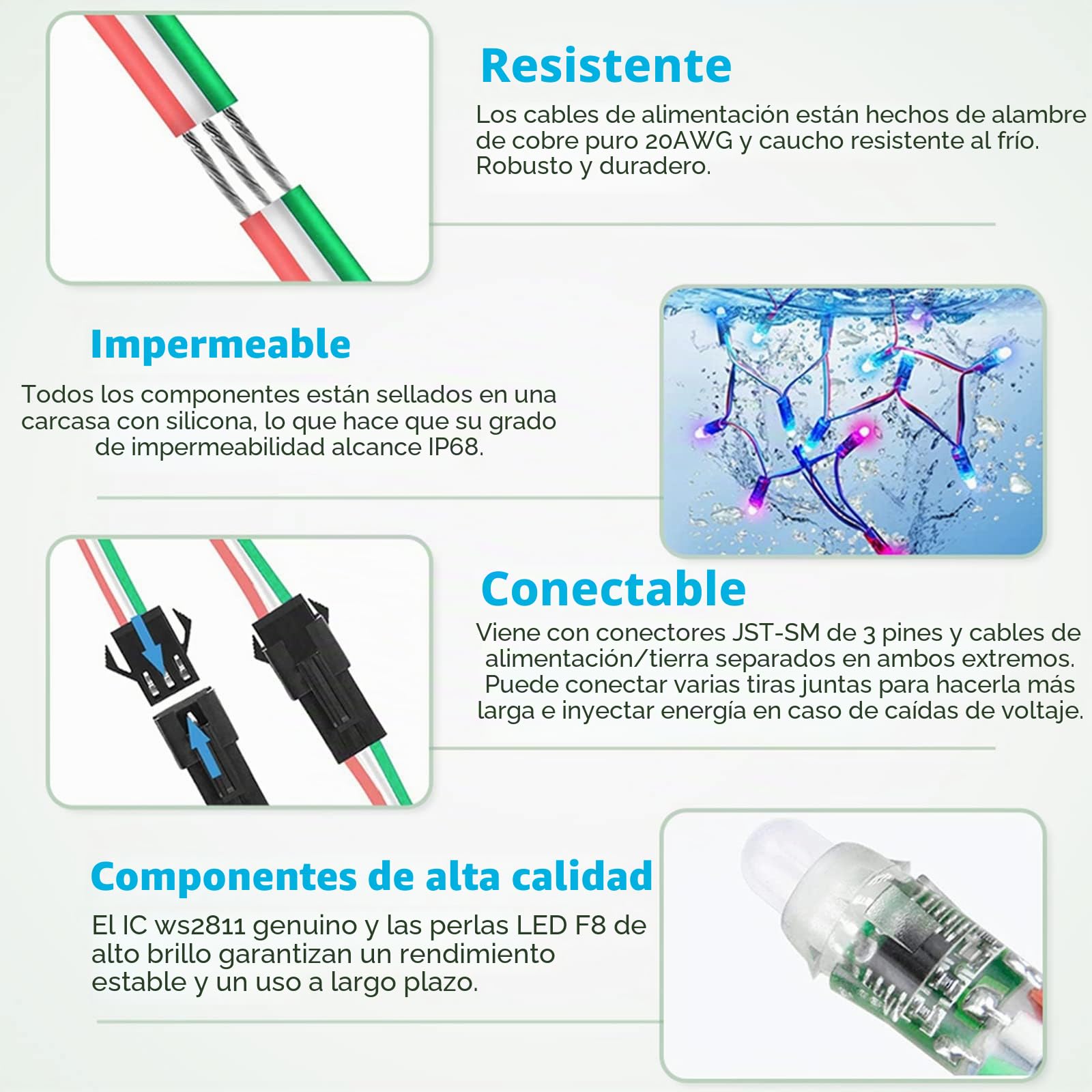 DC5V 500 unidades WS2811 de 12 mm de luz LED RGB digital difusa de píxeles LED redondos direccionables individualmente, módulo impermeable para Halloween, Navidad, cartelera, decoración de