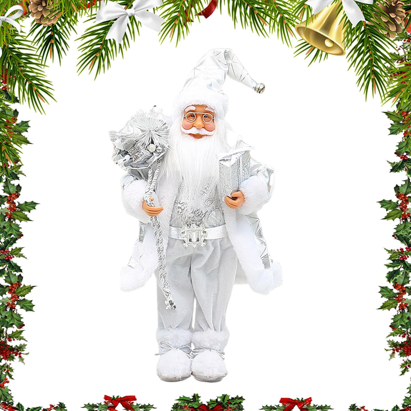 Personaggi di Babbo Natale, Babbo Natale, decorazione natalizia argentata, per casa, finestra,