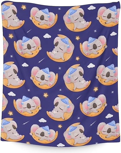 Koala Blanket Gifts - 60"x80" Cute Throw for Women, Girls - Purple Soft Fuzzy Blankets for Bed, Couch & Living Room