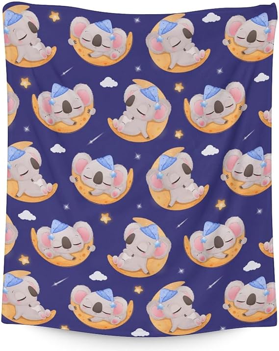 Koala Blanket Gifts - 60"x80" Cute Throw for Women, Girls - Purple Soft Fuzzy Blankets for Bed, Couch & Living Room