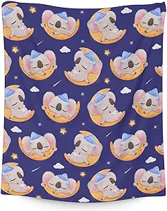 Koala Blanket Gifts - 60"x80" Cute Throw for Women, Girls - Purple Soft Fuzzy Blankets for Bed, Couch & Living Room