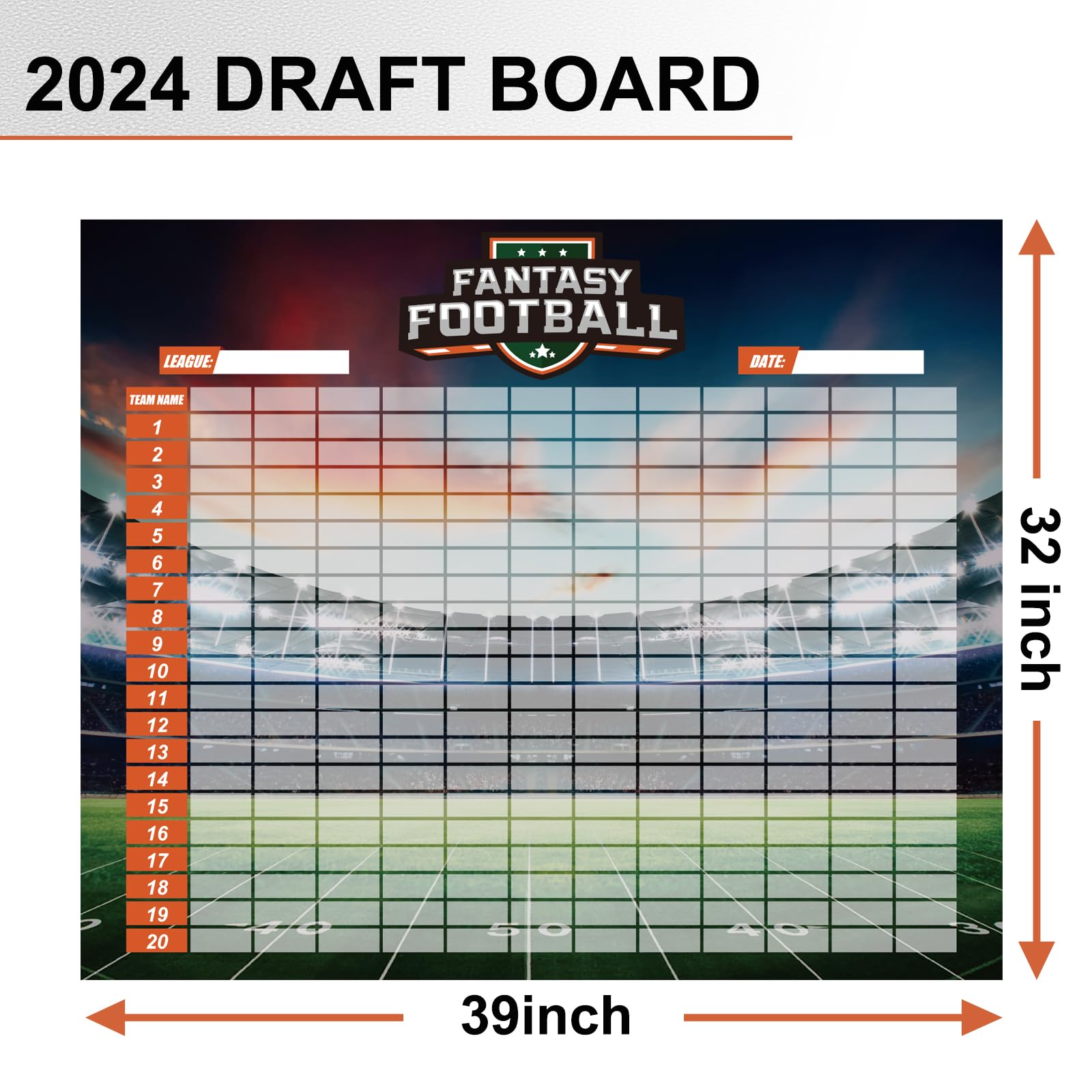 Fantasy Football Draft Board Kit 2025 Fantasy Football Draft Boards ...