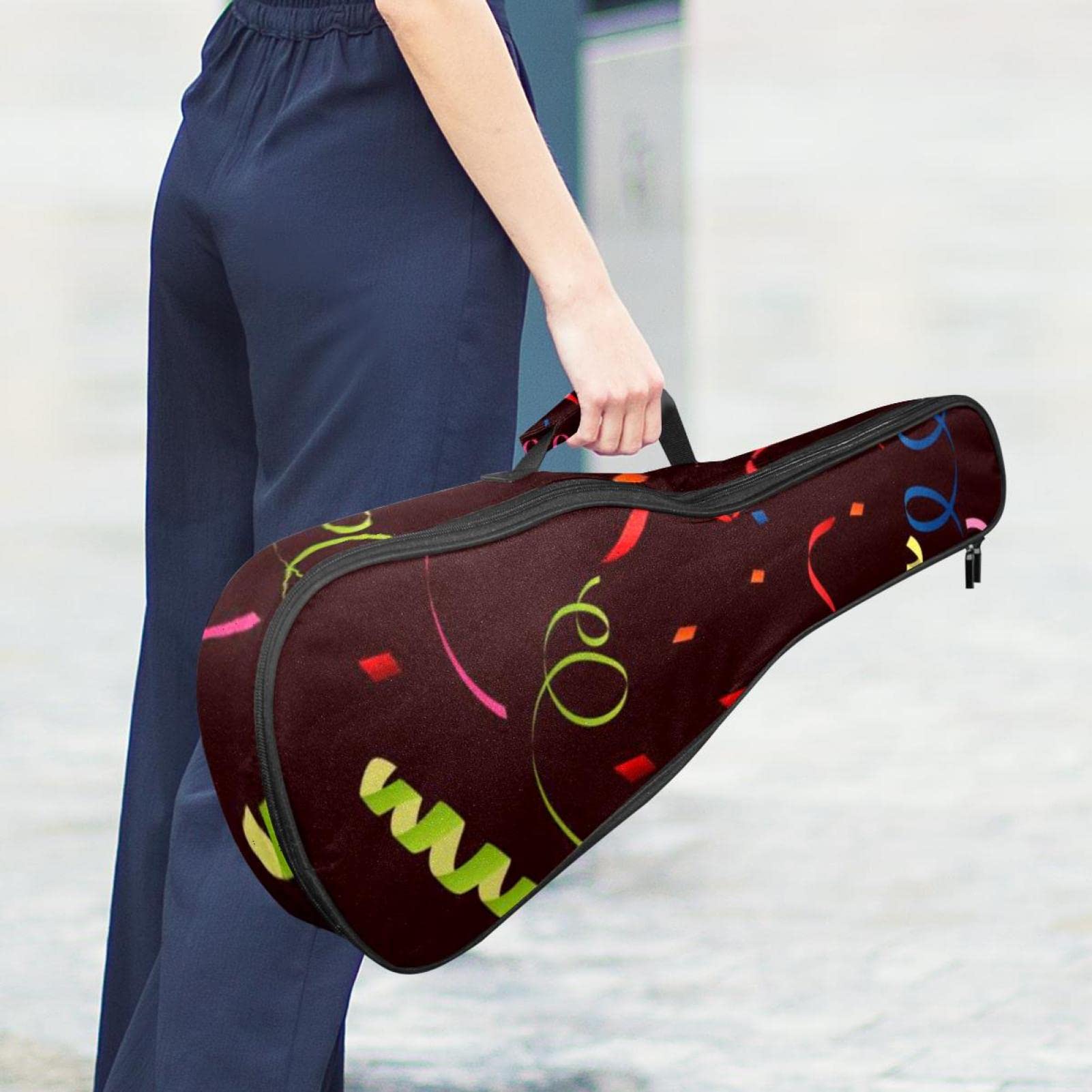 Sac à dos robuste pour ukulélé de concert - Sac de rangement pour ukulélé soprano - Ukulélé ténor - Sac rembourré de 10 mm - Imprimé serpentine