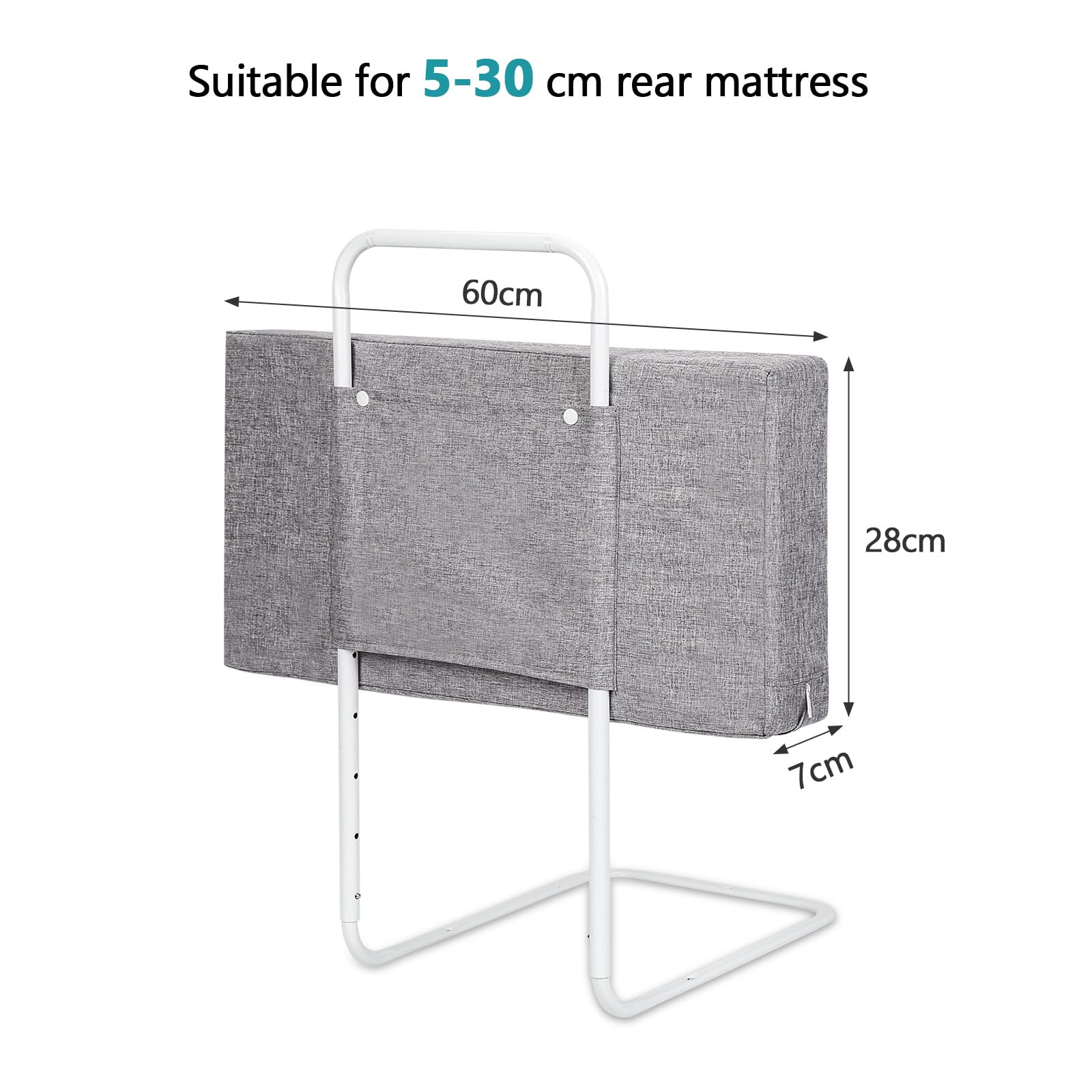 2 griglie per letto per bambini, 60 x 28 cm, griglia di protezione per letto a 5 fori, regolabile in altezza, protezione da caduta, letto per bambini, griglia pieghevole, facile da montare,