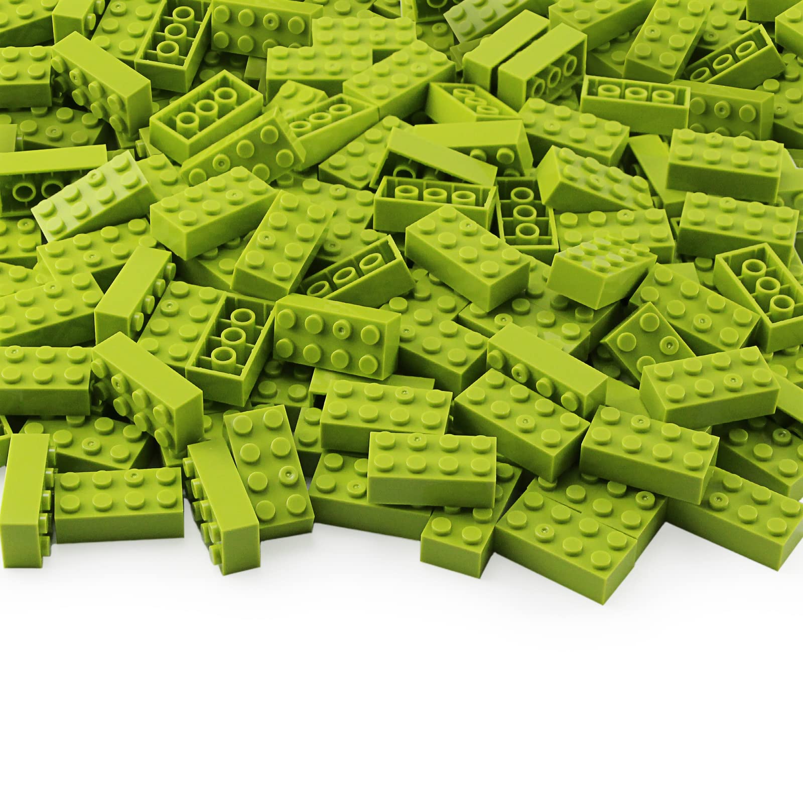 2x4 Bricks Lime 320 Pieces Yellowish Green Parts Classic Building kit Creative Play Set Blocks Toy Accessories Basic Compatible with 3001 Major Brands (Yellowish Green)