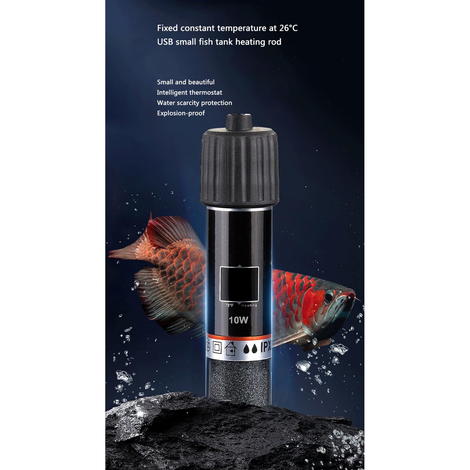 Mini Riscaldamento Rod Piccolo Acquario Automatico Temperatura Costante USB Termostato