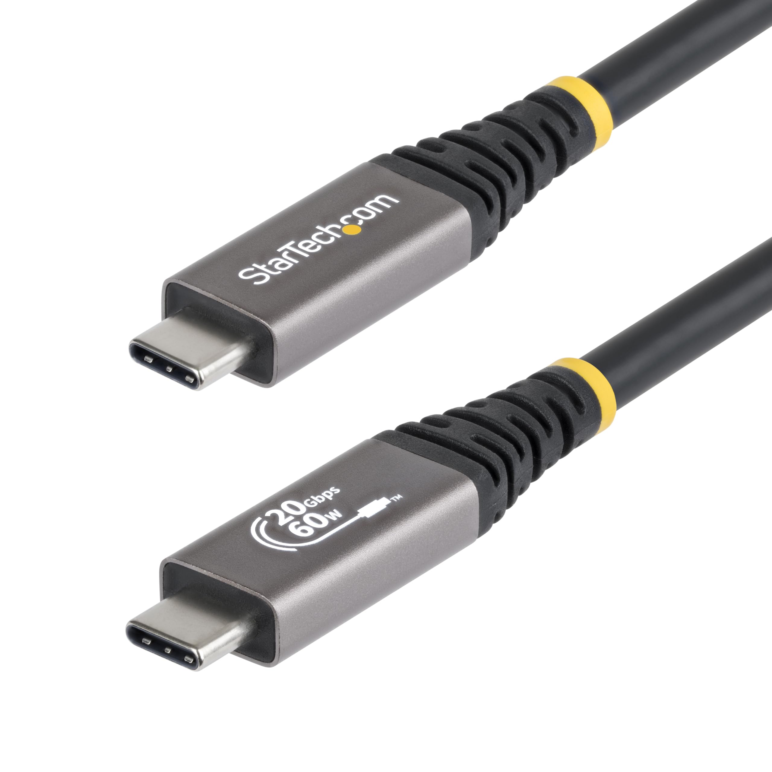 StarTech.com 3m (10ft) USB4 Cable, 20Gbps, USB-IF Certified USB-C Cable, 60W, 4K120Hz DP 2.1, TPE Jacket, Black USB-C Cord