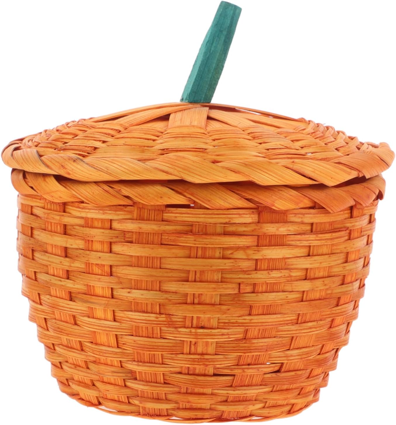 Cabilock Pumpkin Decorative Lid Basket Woven with Storage Shaped Halloween