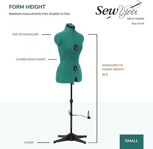 Miniatura 9 de Maniquí para costura Sew You de Dritz, ajustable, S
