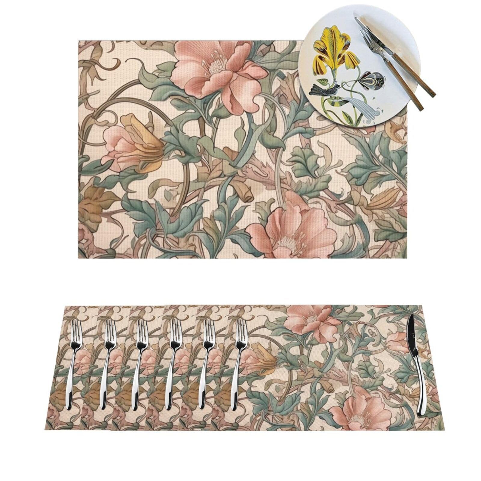 Sets de table style Renaissance en PVC pour vos repas en cuisine ou pique-nique