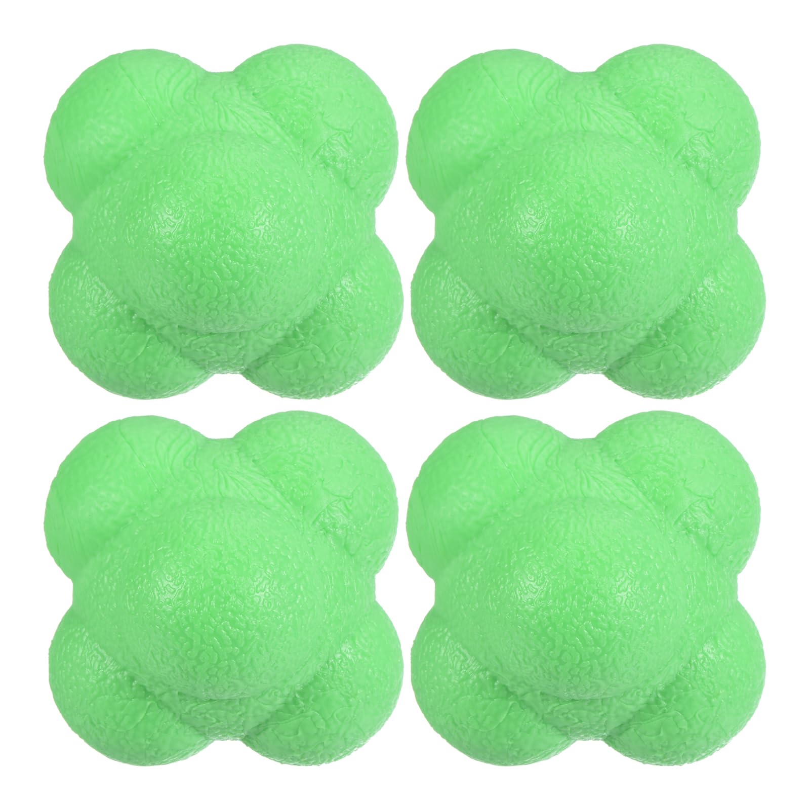 M METERXITY 4 Pack Reaction Ball - TPR High Difficulty Flexibility Training Ball Apply to Sports Exercise Daily Use (47 x 47 x 55mm, Green)