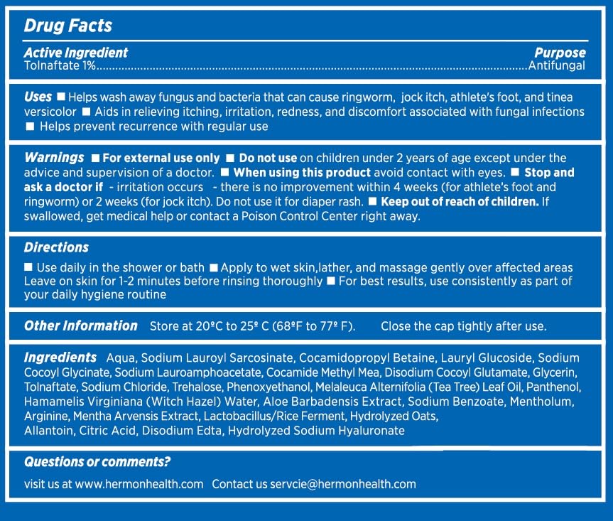 Antifungal Ringworm Treatment Body Wash - Antibacterial Wash with 1% Tolnaftate & Tea Tree Oil for Ringworm, Jock Itch, Tinea, Back Acne & Foot Odor on back, chest, groin, feet for Men and Women 500ml - Image 9