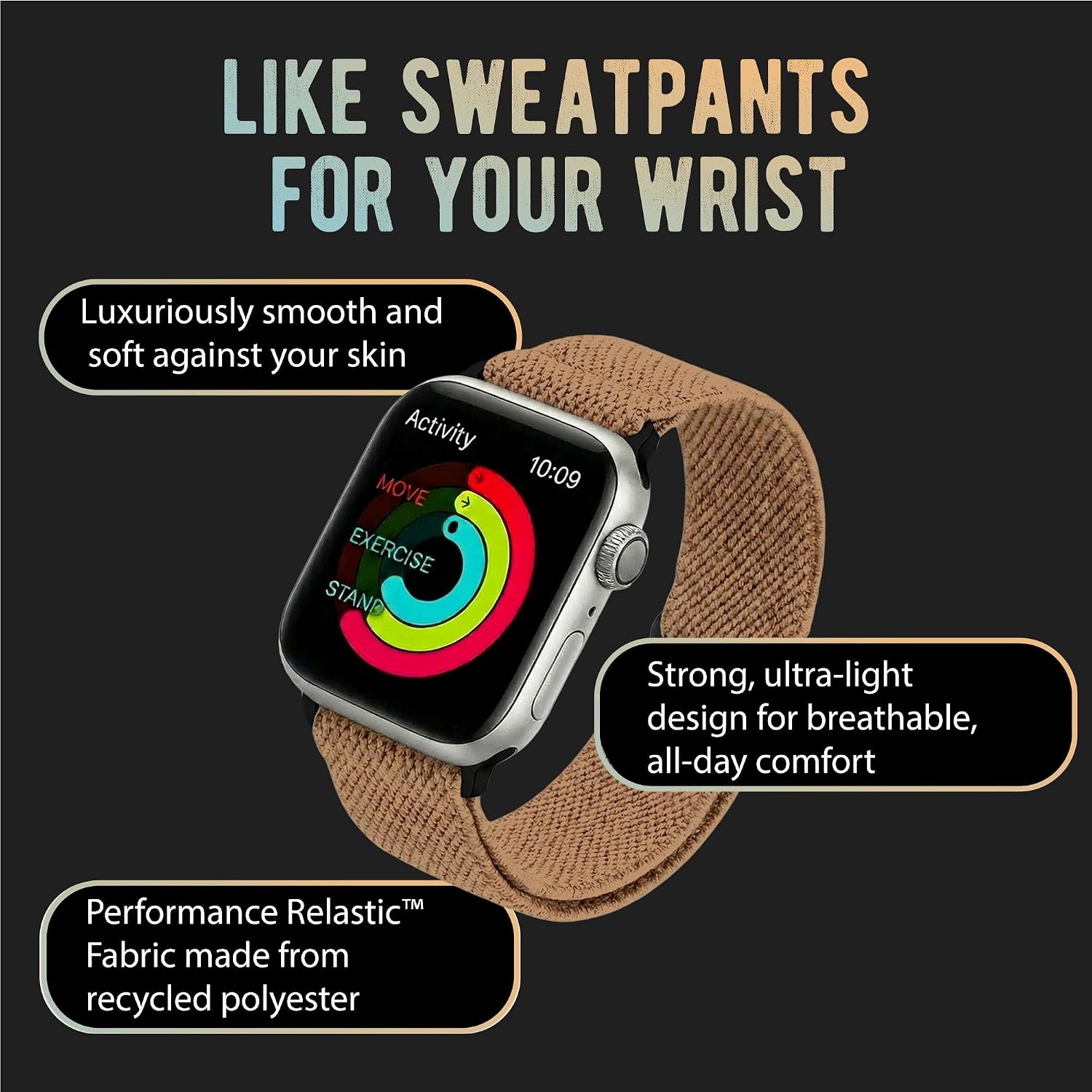 Braxley Bands for Apple Watches - Stretchy and Washable - Adjustable with Apple Watch Bands for Women & Men - Compatible with Apple Watch Series SE Ultra 9 8 7 6 5 4 3 2 1