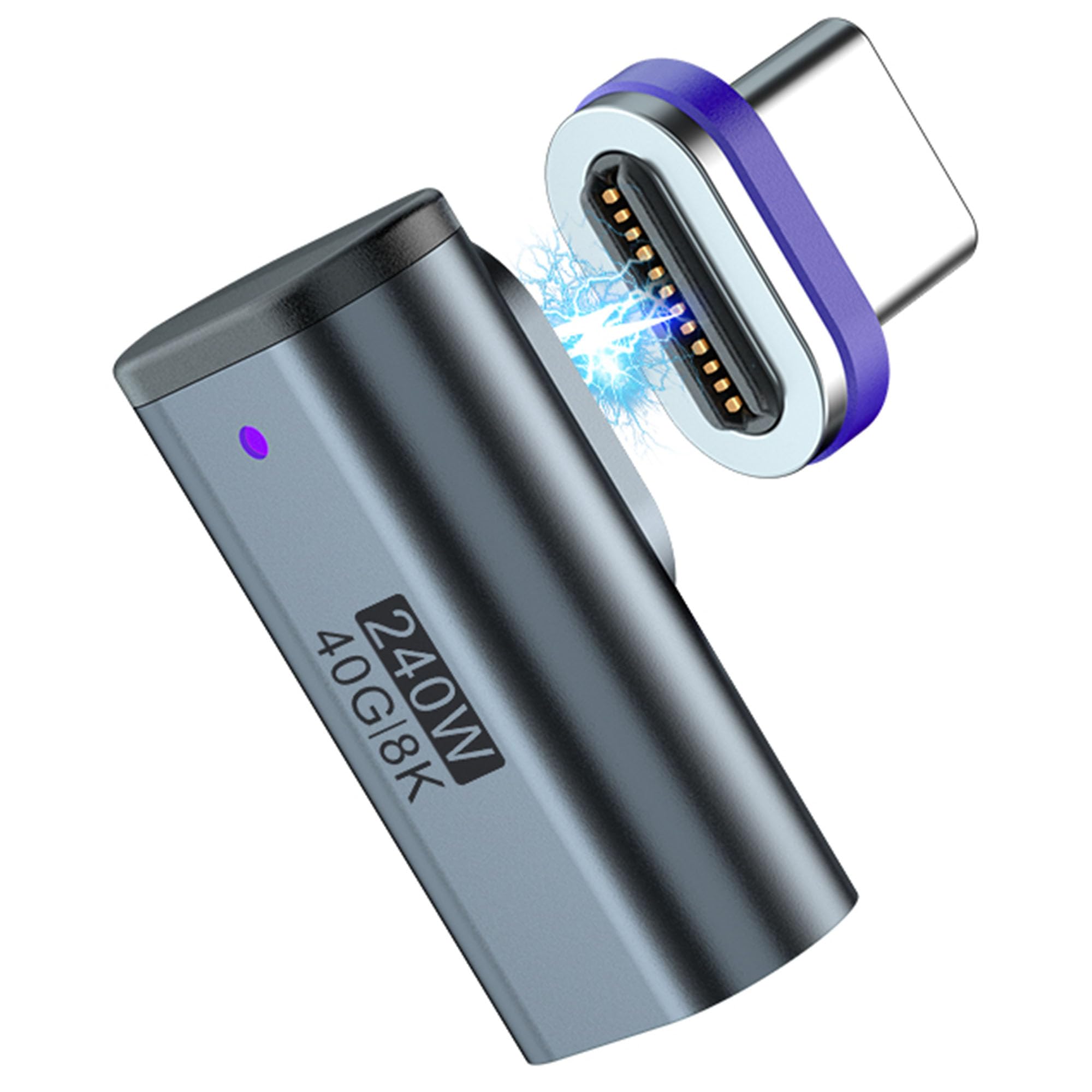 GLOWZEN usbc マグネット マグネット usb-c 240W 磁気吸着式急速充電 USB4.0 40G/8K 多機能拡張ドック 高速充電 データ転送 (Lタイプ)