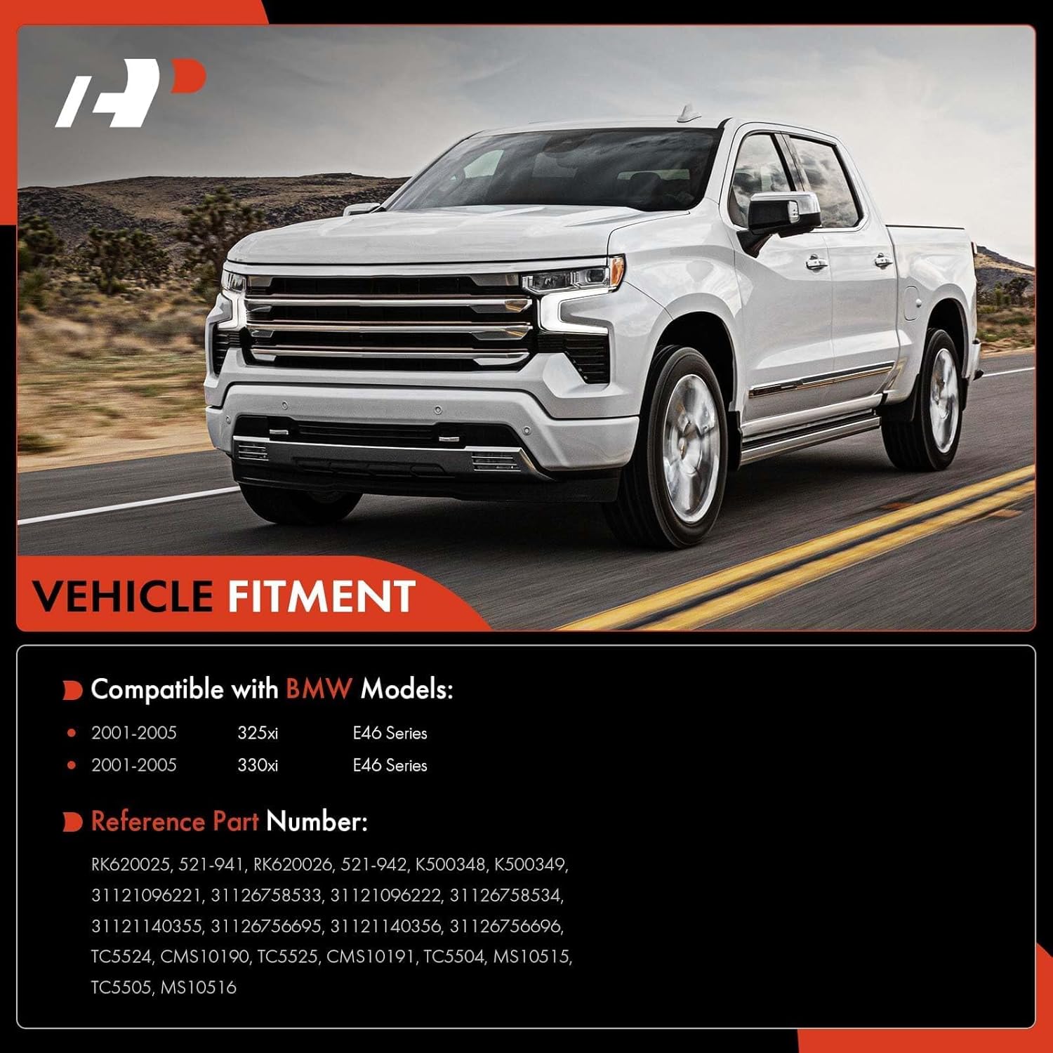 A-Premium Set of 4, Front Suspension Lower Control Arm, Lower Ball Joint, Compatible with BMW E46 Series - 325xi 2001-2005, 330xi 2001-2005, AWD Only