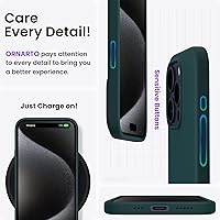 Vista 13 de ORNARTO Funda compatible con iPhone 15 Pro de 6.1 pulgadas, silicona líquida de 3 capas cubierta completa de goma de gel suave, funda protectora